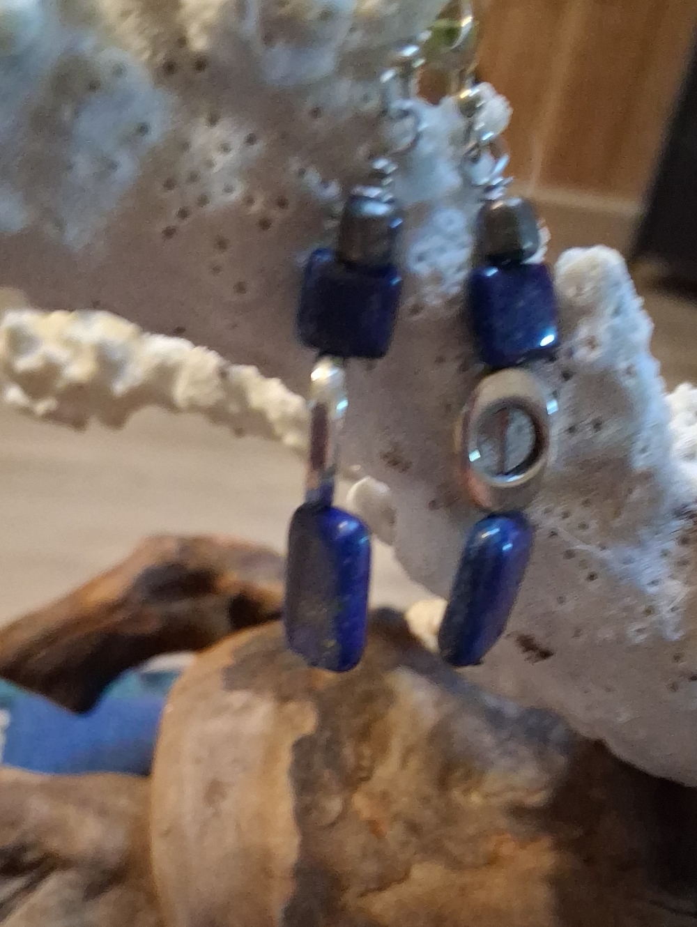 Handmade Blue Lapis Stone Drop Earrings - Elegant Women's Jewelry